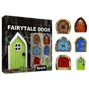 Set of 6pcs Miniature Fairy Door for Tree Outdoor Garden Decoration Fariy House