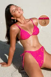 Cupshe Sunny Bliss Fuchsia Bikini Set - Purple,XS / XL