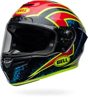 Bell Race Star DLX Flex Xenon, full face helmet , color: Black/Red/Neon-Yellow/Blue , size: L