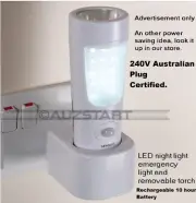 LED night light with removable torch Emergency light if power out Camping Fishin