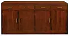 PARIS SOLID MAHOGANY BUFFET TABLE/ SIDEBOARD 4 DRAWERS 4 DOORS MAHOGANY 182 CM