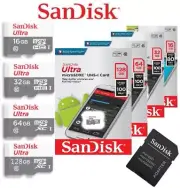 SANDISK ULTRA C10 micro SD SDHC 16GB 32GB 64GB 128GB 256GB Memory Card LOT