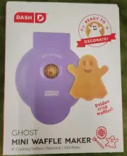 Dash Electric 350W - Ghost 4" Mini Waffle Maker Non Stick Purple Halloween
