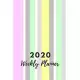 Weekly Planner: 52 week planner and month at a glance, Soft Pastel Candy Stripes