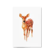 Watercolour Deer Painting Animal Nursery Wall Art