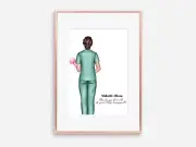 A4 Midwife Thank you Print, Nurse Print, Custom Midwife Art Print, Nurse Art