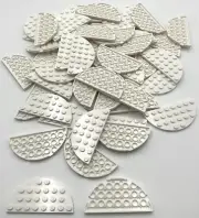 Lego 50 New White Plates Round Half 4 x 8 Parts