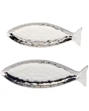 Certified International Silver Coast 3D 2pc Fish Platter Set