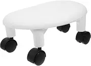 COMNESTBI Pulley Stool Foot Rest Under Desk Rolling Stool Office Foot Rest White Plastic