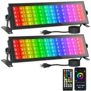 2 Pack 120W LED Stage Wash Bar - RGBCW Smart Wall Washer, 60 RGB 60 Warm Whit...