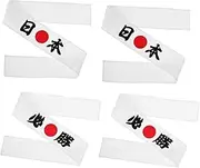 [BESPORTBLE] 4pcs Japanese Headband for Men Authentic Chef Hairband Versatile Accessories for Cooking Cheering and Martial Arts Comfortable for Daily Use