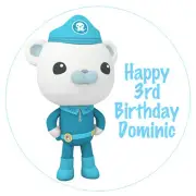 1 x Octonauts 19cm round personalised cake topper edible image