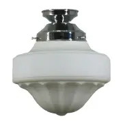 Derby Opal Matt 9&quot; Shade w 4 1/4&quot; Chrome Batten Fix Light
