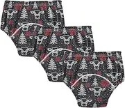 Baby Boys Training Underwear Reusable Overnight Training Pants Boxers Underwear for Toddler 4T Knitted Christmas New Year Pattern Cow