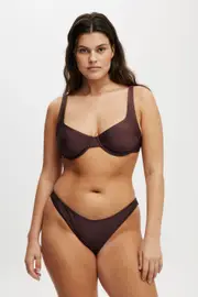 [Body] Body - Underwire Balconette Bikini Top - Willow brown shimmer M WILLOW BROWN SHIMMER