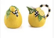 Mackenzie Childs Lemon Creamer and Sugar Bowl Set