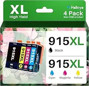 915XL Ink Cartridges Combo Pack Replacement Compatible for HP 915XL 915 XL Works with Officejet Pro 8010 8012 8018 8020 8022 8023 8026 8028 8030 Printer（BK/C/M/Y，4 Pack）