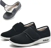 bumuam Women Slip On Shoes with Arch Support,Winter Warm Fleece Shoes, Non-Slip Round Toe Adjustable Wide Memory Form Boots Extra Wide Slippers