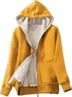 Yeokou Women Casual Full Zip Up Sherpa Lined Hoodie Sweatshirt Jacket Coat