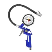 Auto Tire Inflator/Deflator Air Pressure Gauge: Rubber Hose, 2-1/2" Dial Gauge