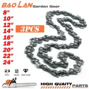 3PCS Chainsaw Chain Blade Saw Chains 8"/10"/12"/14''/16''/18"/20''/22''/24"/28"