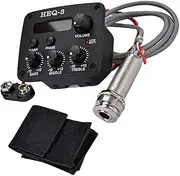 BESTonZON Acoustic Guitar 3 Band Eq Pickup Preamp Piezo Tuner with Lcd Display Volume Tone Control