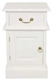 Tasmania 1 Door 1 Drawer Bedside Table - Left - White