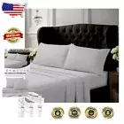 Plush 4-Piece Egyptian Cotton Bed Sheet Set - Silver Queen, 350 Thread Count
