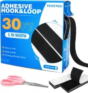 1in x 30ft Heavy Duty Hook and Loop Tape Strips with Adhesive for Home