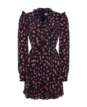 floral-print silk mini dress IT40 Black