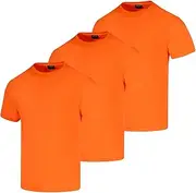 [FONIRRA] 3 Pack Safety Shirts for Men High Visibility Short Sleeve Construction Work Shirts UPF 50+ Hi Vis T-Shirt