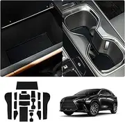 LUWU for 2022 2023 Lexus NX250 NX350 NX350H NX450H Center Console Liners Mats, 2023 Lexus NX Cup Holder Inserts Mats Door Slot Mats Console Liner Trim Mats 2022 2023 Lexus NX 250 350 Accessories 17PCS
