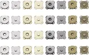 BEZANU Magnetic Button, 16 Set Plum Blossom Magnetic Sewing Clasps Snaps for Clothes, Handbag, Leather Sewing, DIY Crafts (14mm, 4 Colors)