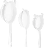 Plastic Nylon Mesh Filter with Handle (3 Pcs), Fine Nylon Mesh Filter with Double Ear, Sieve for Sifting Sour Cow Milk Tea Juice, Flour, Milk Tea Flour