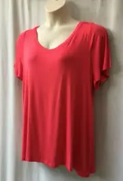 Autograph Top Plus Size 20 Tunic Shirt Stretch Viscose Short Split Sleeve NEW