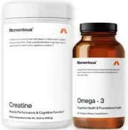 Momentous Creatine Monohydrate Powder & Omega 3 Fish Oil 1600Mg - Daily Omega 3