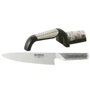 Global G-2 Cooks 20cm Knife + Ceramic Water Sharpener 2pc Starter Set - 79626