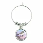 Chickadee Watercolor Northeastern Bird Wine Glass Charm Drink Marker