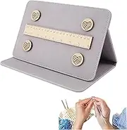 Chart Holder Knitting Tool,Knitting Tool Accessories,Foldable Knitting Chart Keeper with Magnet Ruler,Cross Stitch Needle Arts Magnetic Pattern Holder, Crochet Tools Chart Keeper (Purple)