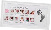 Infant First Year Photo Frame Handprint Footprint Kit Elegant Wall Decor