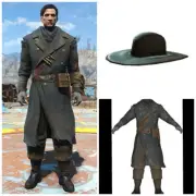 RARE Fallout 76 Fo76 XBOX BLACK PROSPECTORS HAT & HUNTERS LONG COAT Fast Deliver