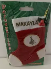 Stravina 2002 Personalized Miniature Christmas Stocking “MAKAYLA” 5 Inches NEW