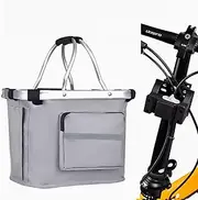 Bicycle Dog Bag, Waterproof Fabric, Bicycle Handle Basket, Pet Carrier, Outdoor Sports Bicycle Supplies, Bicycle Basket, Folding Carrier For Small Pets Dogs And Cats (Color: Black, Gray)(Grey,Upgraded