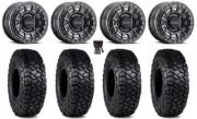 Method 415 Bdlk 15" Wheels Bk +38mm 30" Intersect Tires Textron Wildcat XX