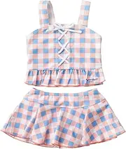 [marie claire] Mariclaire 125703 Tankini Top and Bottom Set, Swimsuit, Separate Gingham Checker, Girls
