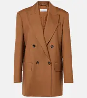 [Max Mara] Max Mara Palanca wool and silk-blend blazer UK 10 brown