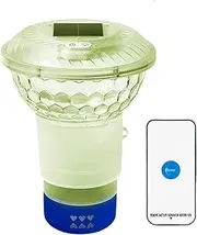 Hkuoeue Floating Chlorine Dispenser for Pool,Solar Remote Control Chlorine Dispenser | Easy Opening & Adjustable Release Chlorinator with Colorful Lights, Outdoor Decorations