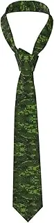 [YANYU] Green Army Digital Camouflage Print Men Necktie Classic And Stylish Ties For Business Weddings And Special Occasions, Black