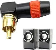 Speaker Plugs | Gold Plated Audio Adapter Plug | Audio and Video Head, Cables Adapter, Plugs to Speaker Bare Wire, AV Plug for Computers, Cameras
