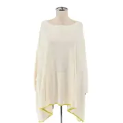 PRANA Sweater Womens Sz OS Celestia Poncho Cashmere Blend Knit Ivory Yellow NEW